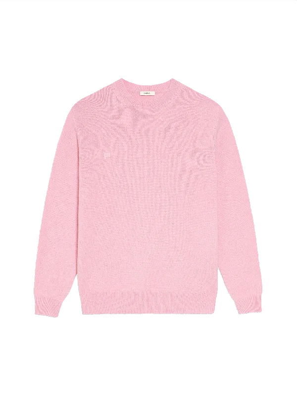 Womens Recycled Cashmere Crewneck Sweatshirt—sakura pink