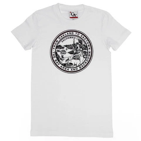 Womens Cali State Seal T-Shirt White