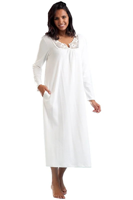 Long Sleeve Crochet Sleep Dress