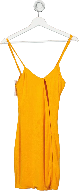 Oh Polly Orange Beach Daze  Asymmetric Cut Out Mini Dress UK 10