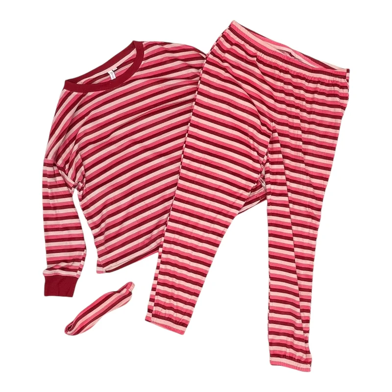 Pajamas 2Pc By Joyspun In Pink & Red, Size:L