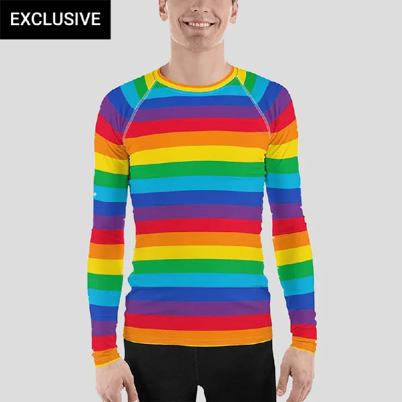 Rainbow Stripes Unisex Rash Guard (POD)