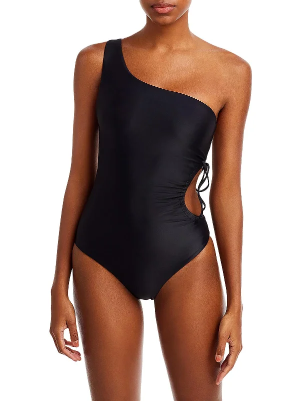 Sena Womens One Shoulder Cut-Out One-Piece Swimsuit