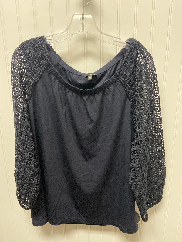 Top Long Sleeve By Talbots In Navy, Size: Xl